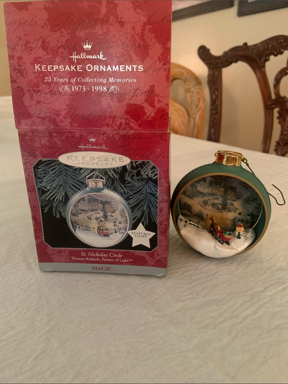 Hallmark Green and Gold St. Nicholas Diorama Keepsake Ornament